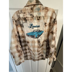 Goodfellow & CO XXL Flannel w/bleach dye effect and Patch on back 100% cotton